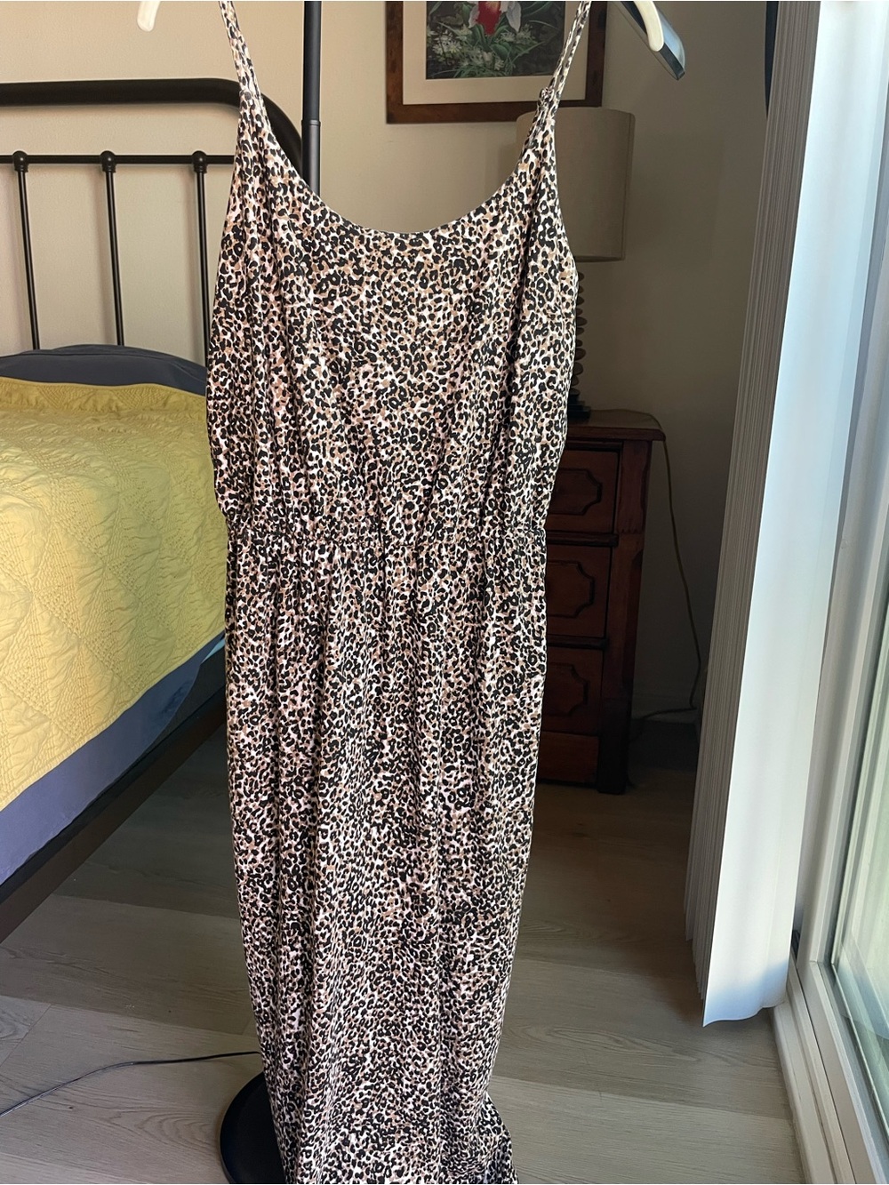 Old Navy Leopard Print Spaghetti Strap Maxi Dress - Brown/Black/Cream